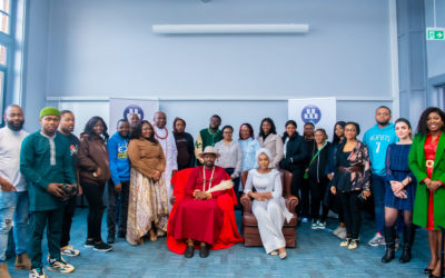 Olu of Warri townhall meeting with students among whom were Nigerians