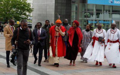 His Royal Majesty Ogiame Atuwatse III and Her Royal Highness Olori Atuwatse III discuss issues of mutual collaboration between the EU and the Warri Kingdom